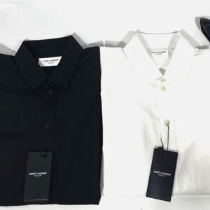 NWT (2) Saint Laurent Paris Womens Button Down Uniform Top Blouse Size F38 Small